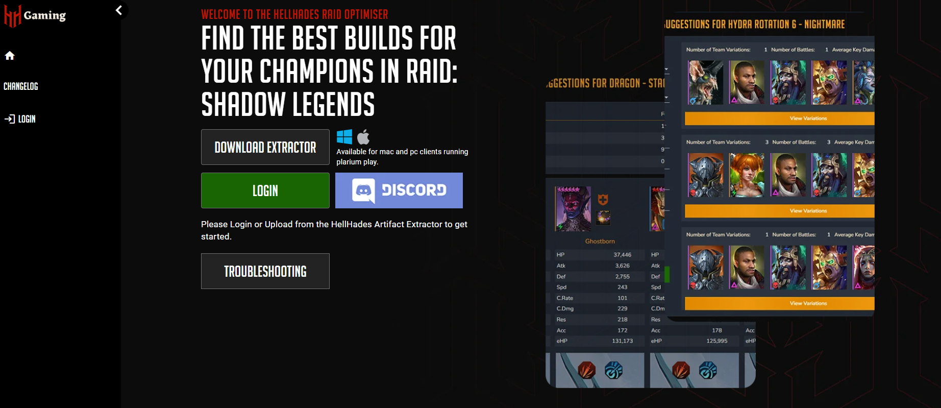 HellHades Optimiser screenshot